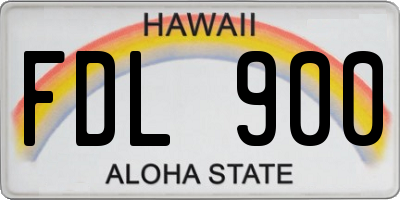 HI license plate FDL900