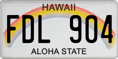 HI license plate FDL904
