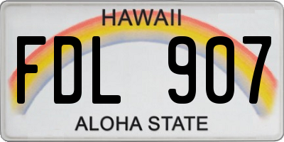 HI license plate FDL907