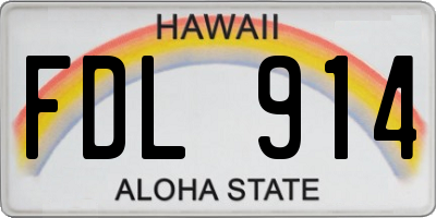HI license plate FDL914