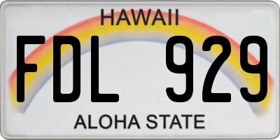 HI license plate FDL929