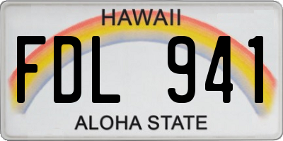 HI license plate FDL941