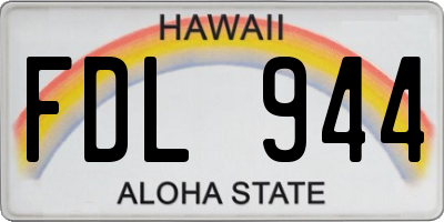 HI license plate FDL944