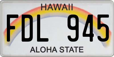 HI license plate FDL945