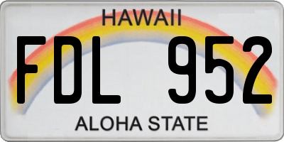 HI license plate FDL952