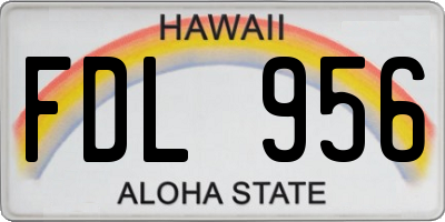 HI license plate FDL956