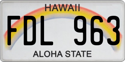 HI license plate FDL963