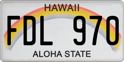 HI license plate FDL970