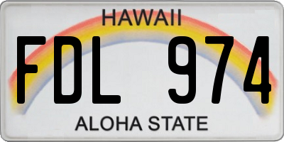 HI license plate FDL974
