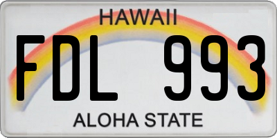HI license plate FDL993