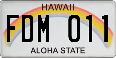 HI license plate FDM011