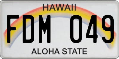 HI license plate FDM049
