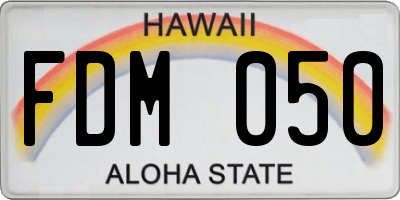 HI license plate FDM050