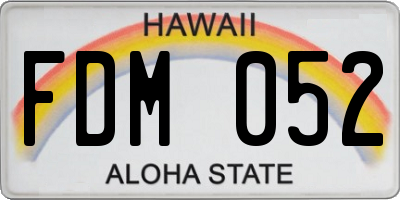 HI license plate FDM052