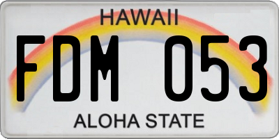 HI license plate FDM053