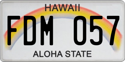 HI license plate FDM057