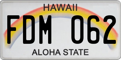 HI license plate FDM062
