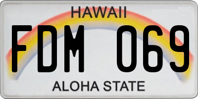 HI license plate FDM069