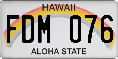 HI license plate FDM076
