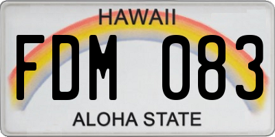 HI license plate FDM083