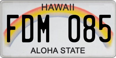 HI license plate FDM085