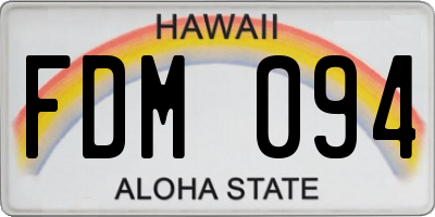 HI license plate FDM094