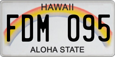 HI license plate FDM095