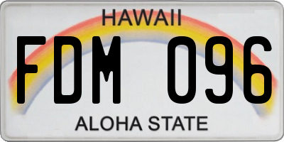 HI license plate FDM096