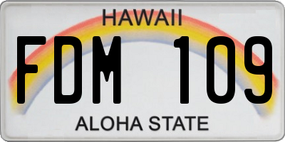 HI license plate FDM109