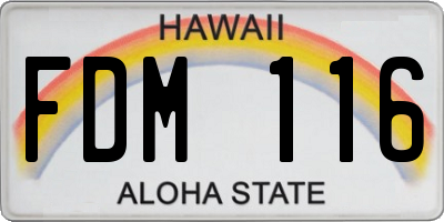 HI license plate FDM116