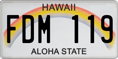 HI license plate FDM119