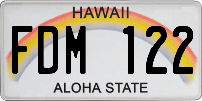 HI license plate FDM122