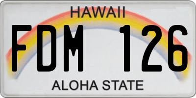 HI license plate FDM126