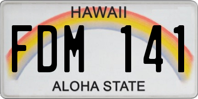 HI license plate FDM141