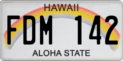 HI license plate FDM142