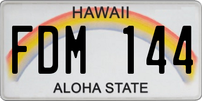 HI license plate FDM144