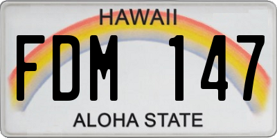 HI license plate FDM147
