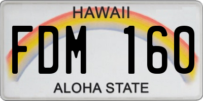 HI license plate FDM160