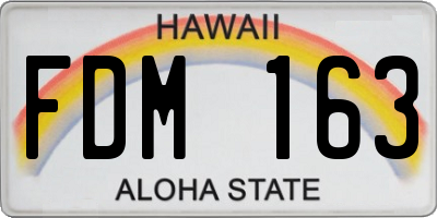 HI license plate FDM163
