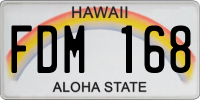 HI license plate FDM168