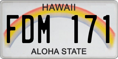 HI license plate FDM171