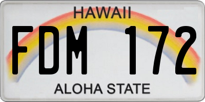 HI license plate FDM172