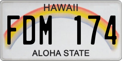 HI license plate FDM174