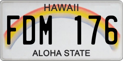 HI license plate FDM176