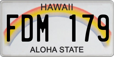 HI license plate FDM179