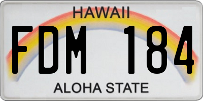 HI license plate FDM184