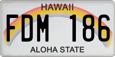 HI license plate FDM186