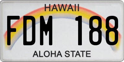 HI license plate FDM188