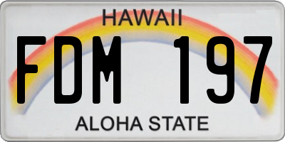 HI license plate FDM197