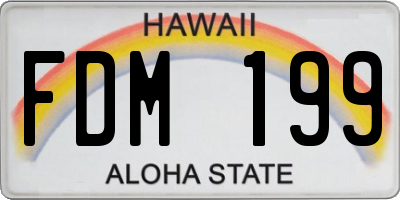 HI license plate FDM199